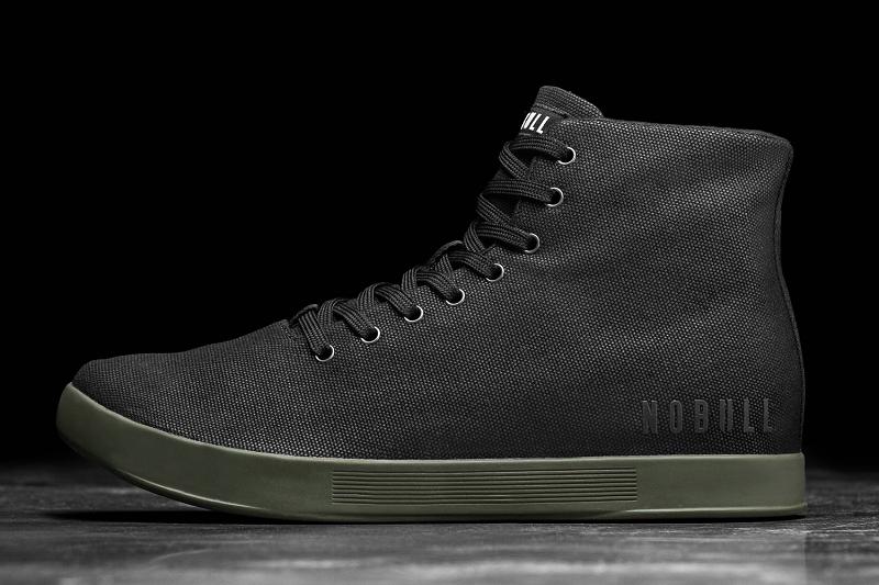 Black Nobull High-Top Ivy Canvas Men's Trainers | CA K1384O